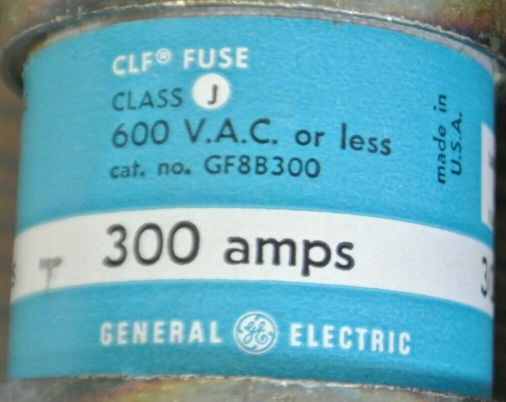 GENERAL ELECTRIC GF8B300 CLASS J CLF® FUSE / 300A / 600V / NEW SURPLUS