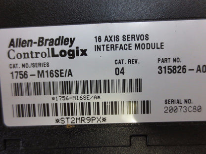 ALLEN-BRADLEY 1756-M16SE/A Ser. A ControlLogix 16 AXIS SERVOS INTERFACE MODULE
