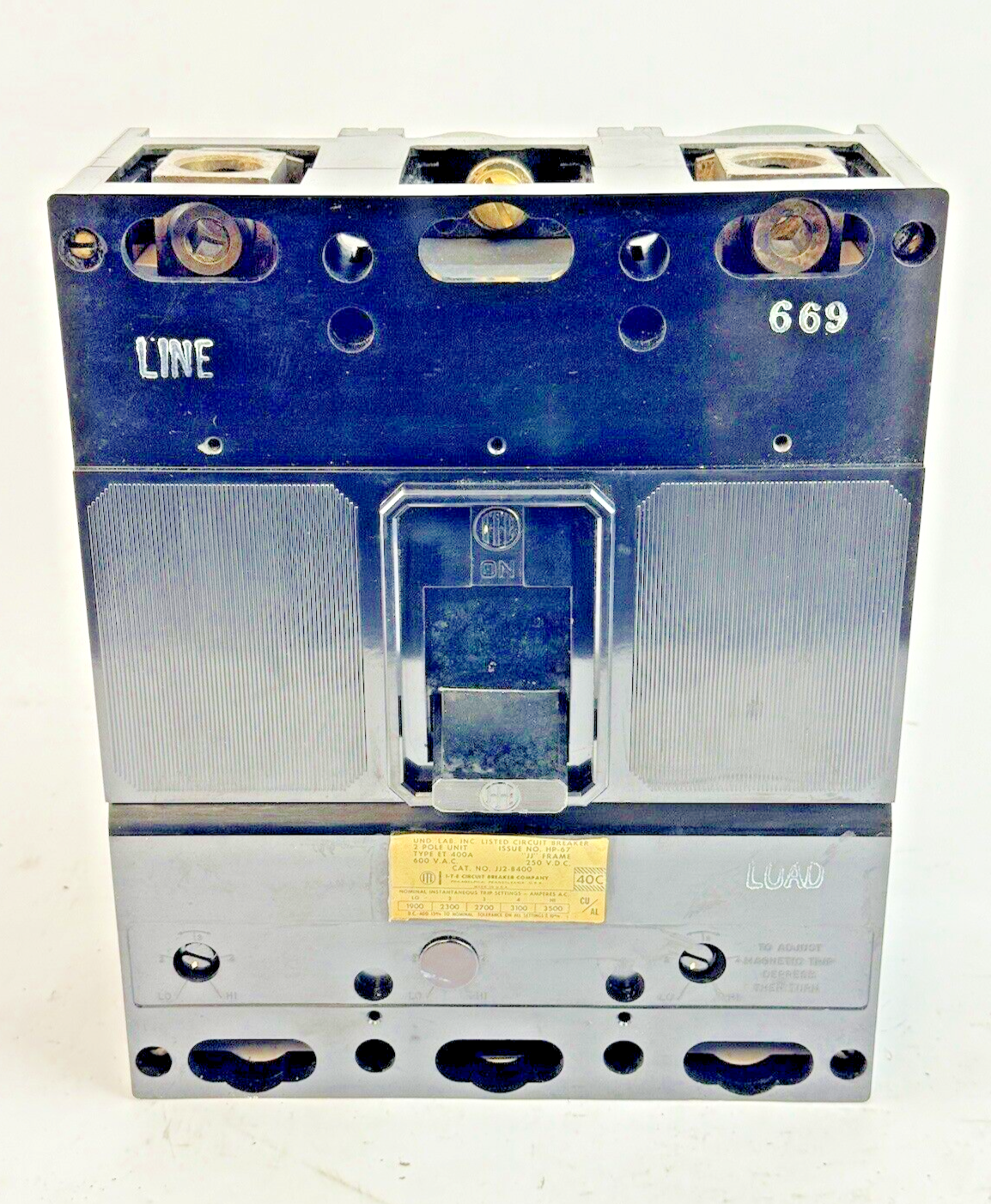 ITE - JJ2B400 - THERMAL MAGNETIC CIRCUIT BREAKER - 400 A, 2 POLE, 600 VAC