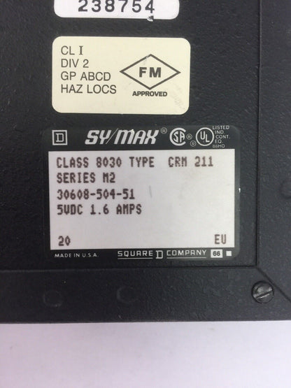 SQUARE D 8030 CRM-211 SERIES M2 5VDC 1.6AMPS LOCAL INTERFACE 4096 REG.