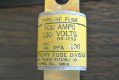 BOX of 10 / ECONOMY RFA100 RECTIFIER FUSE / 100A / 130V / NEW SURPLUS