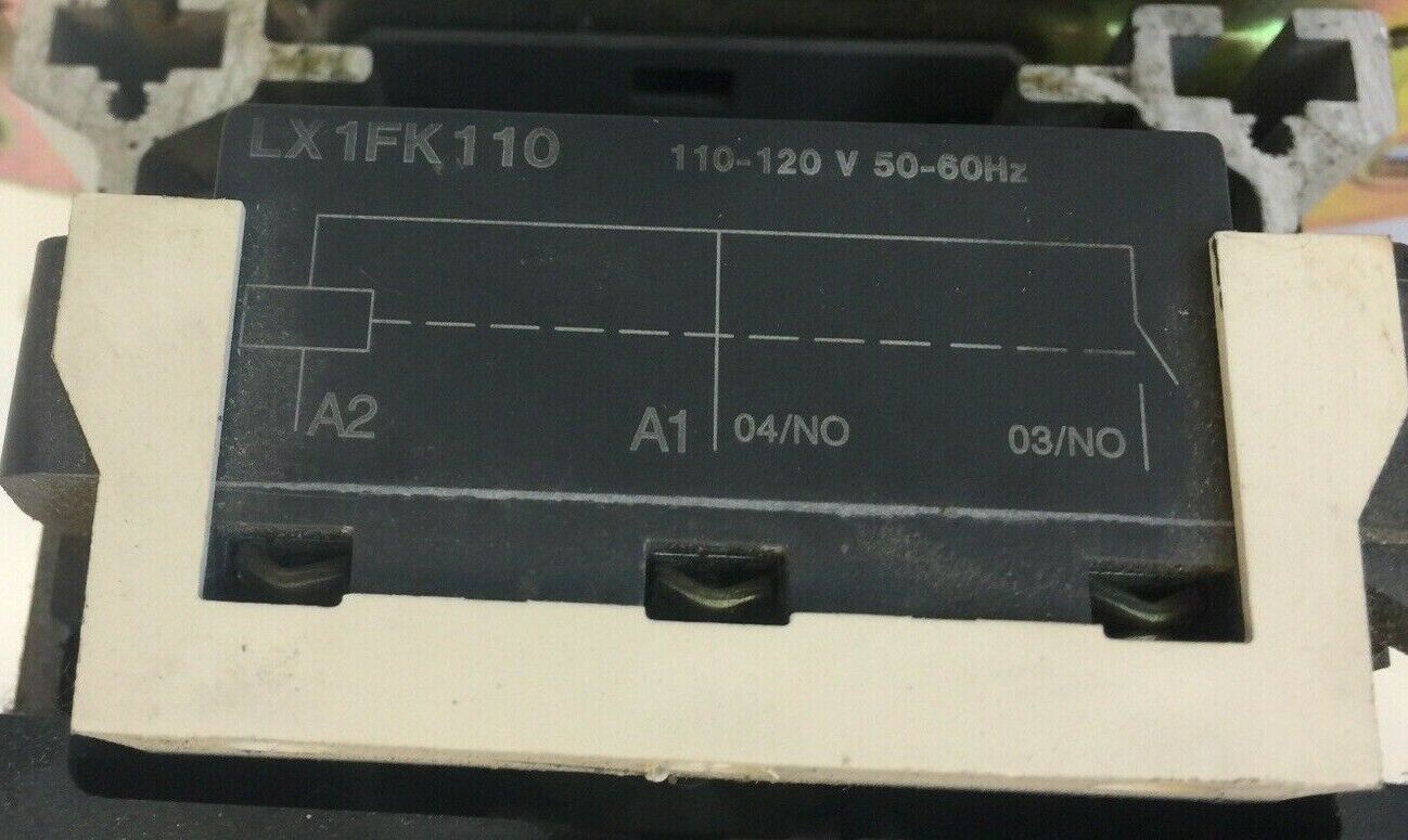 TELEMECANIQUE LC1 F500 CONTACTOR 600VAC 500HP 700A LX1FK110 110-120V LADN11 LA1