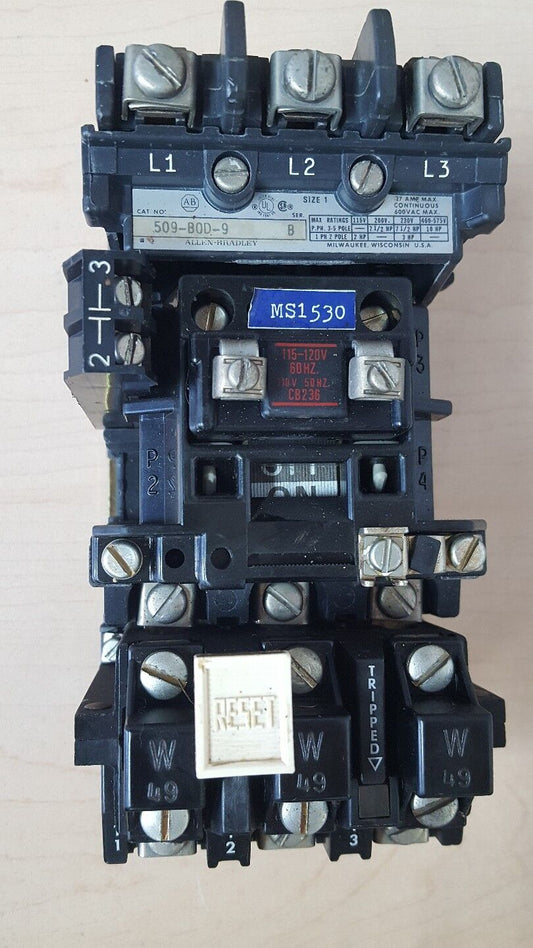 ALLEN BRADLEY MOTOR STARTER 509-B0D-9