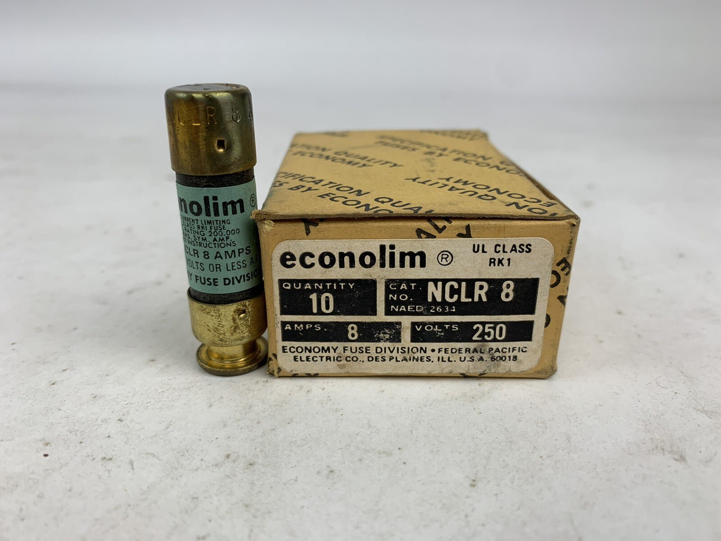 .Economy Fuse Econolim NCLR 8 8A 250V Fuse "Lot of 10"