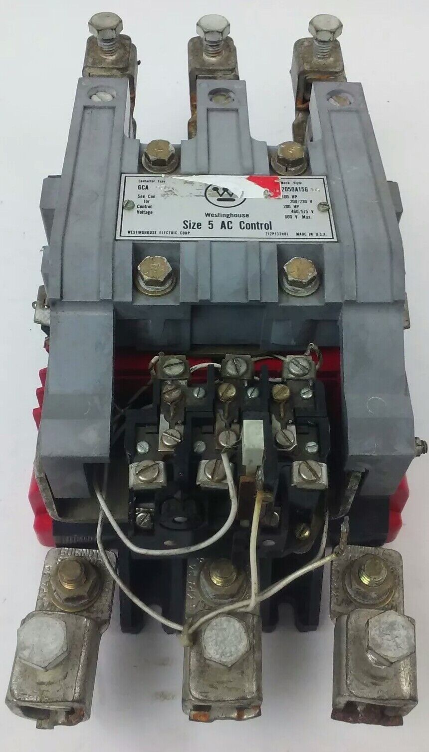 WESTINGHOUSE GCA530 AC CONTACTOR, 200/230V@100HP, 460/575V@200HP, 120V COIL,USED