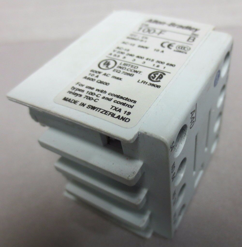 ALLEN-BRADLEY 100-F A40, Ser. B AUXILIARY CONTACT BLOCK ***LOTOF4***