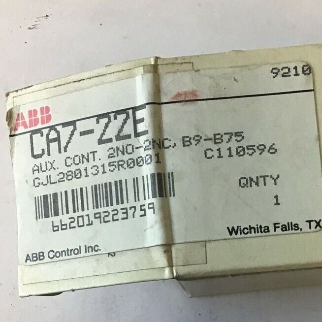 ABB CA7-22E AUXILIARY CONTACT 2N0-2NC 600VAC 10A