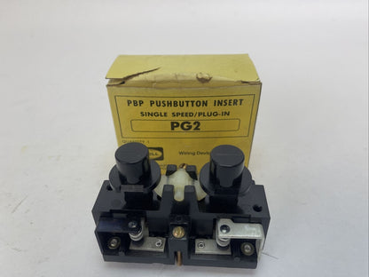 HUBBELL PG2 PBP PUSHBUTTON INSERT SINGLE SPEED / PLUG IN 120/240/480VAC 125/250