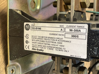 ALLEN BRADLEY 104-B250ND3 SER B REVERSING STARTER 600VAC 304A 3PH 300HP