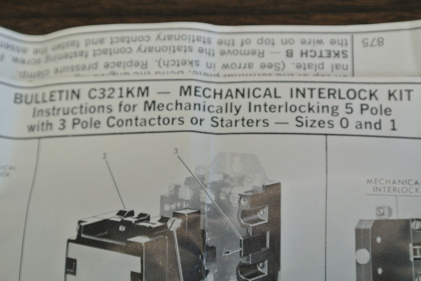 CUTLER-HAMMER C321KM1 MECHANICAL INTERLOCK KIT / SIZE 0-1 / NEW SURPLUS