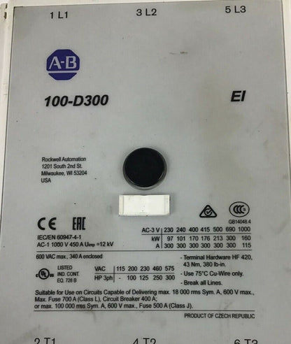 ALLEN BRADLEY 100-D300ED24 SER.B REVERSING STARTER W/ 193-EEKG SER.C
