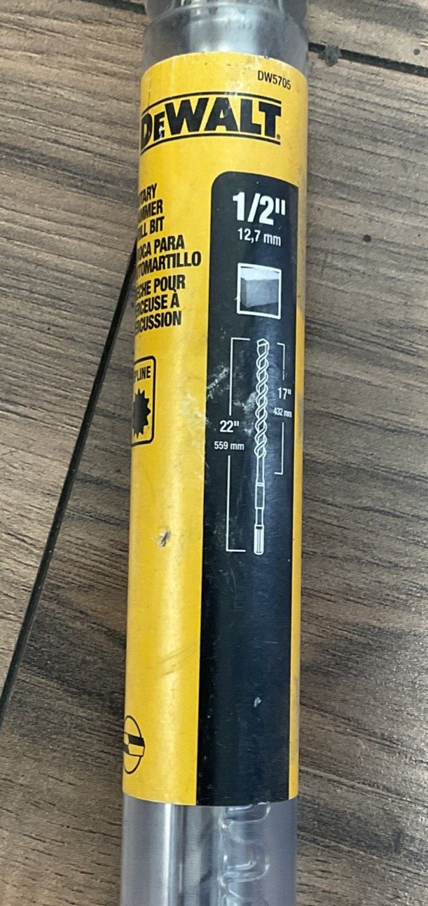 DEWALT DW5705 BIT DRILL 22" ROTARY HAMMER DRILL BIT 1/2"