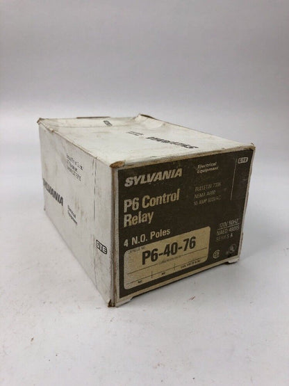 Sylvania P6-40-76 P6 Control Relay 4 N.O. Poles 120 V 60 HZ Series A NAED 48015