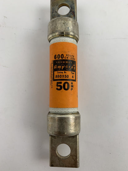 Shawmut Amp-trap A60X50 Type 4 50A 600V Fuse "Lot of 6"