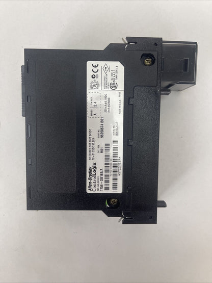 ALLEN BRADLEY 1756-OB16E DC DEFUSED OUT 16PT 24VDC CAT REV H01 SER A F/W REV 2.4