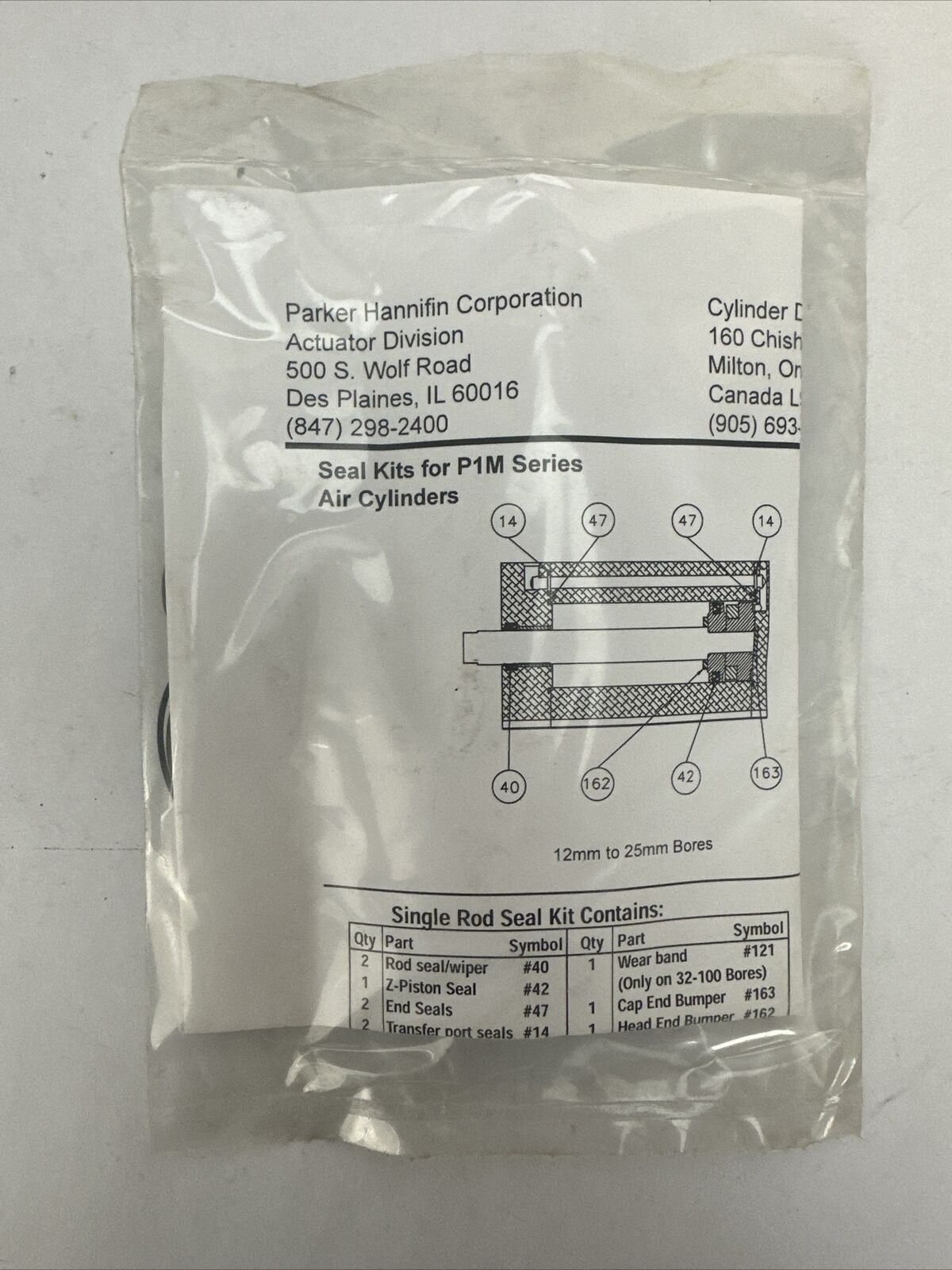 PARKER P1M-6KRT S/KIT DBL 32MM GP1 PIM REPAIR KIT