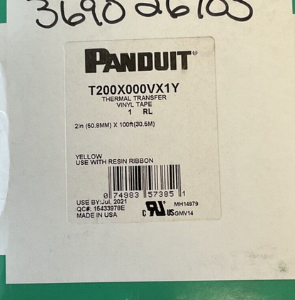 PANDUIT T200X000VX1Y THREMAL TRANSFER VINYL TAPE