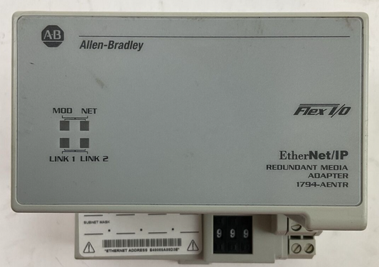 ALLEN BRADLEY 1794-AENTR SER A FW 1.014 ETHERNET/IP REDUNDANT MEDIA ADAPTER FLEX