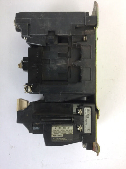 ALLEN BRADLEY 509-BOD-9 SIZE1 STARTER 600VAC 27AMP 10HP W40 HEATERS 120V COIL