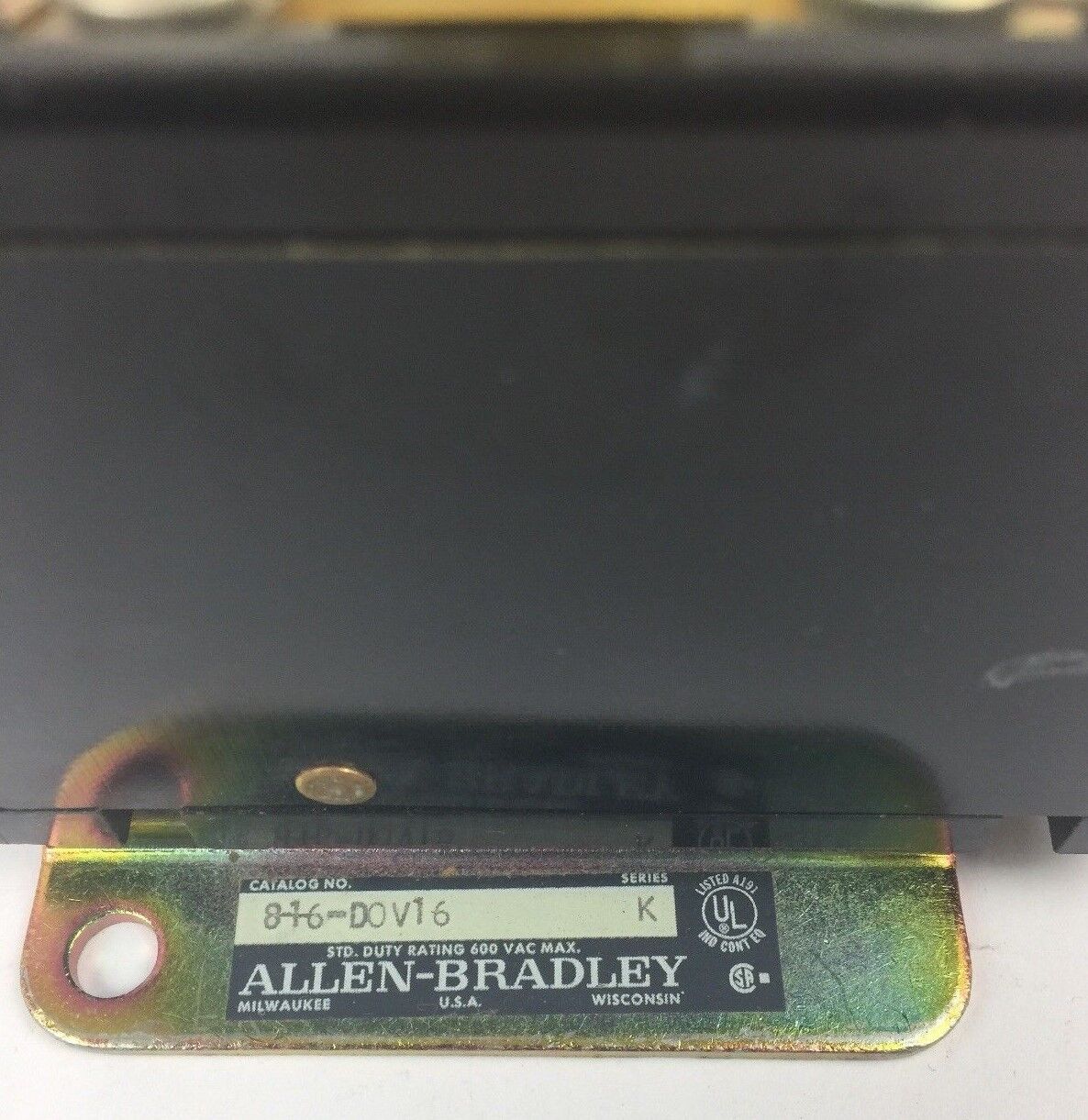 ALLEN BRADLEY 816-DOV16 OVERLOAD RELAY PANEL SIZE 3 RELAYS 3 NEMA OPEN SERIES K