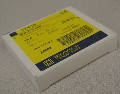 SQUARE D 17416 / MULTI 9 C60 MINIATURE CIRCUIT BREAKER / 15A 1-POLE NEW SURPLUS