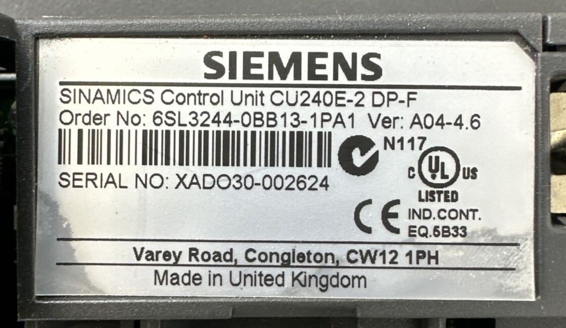 SIEMENS 6SL3224-0BE27-5UA0 SINAMATIC POWER MODULE 240 BOP-2 CU240E-2 DP-F CONTRO
