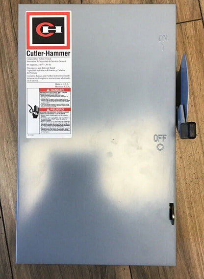 CUTLER HAMMER DG222NGB GENERAL DUTY SAFETY SWITCH 60A 240V INDOOR