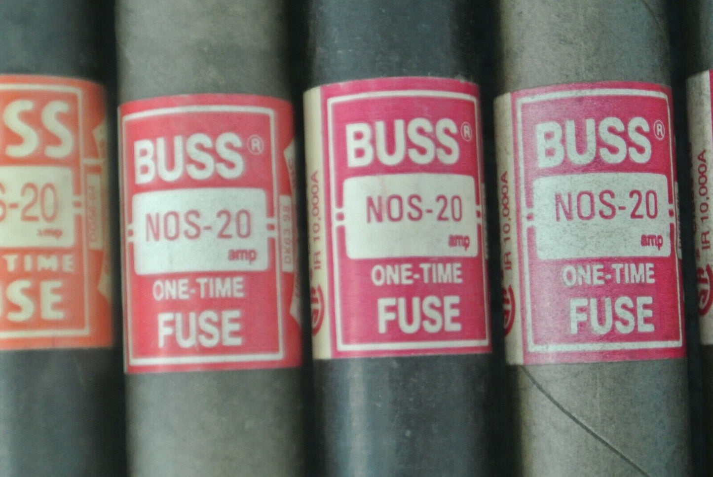 LOT of 6 / BUSS NOS20 ONE-TIME FUSE / 20A / 600V