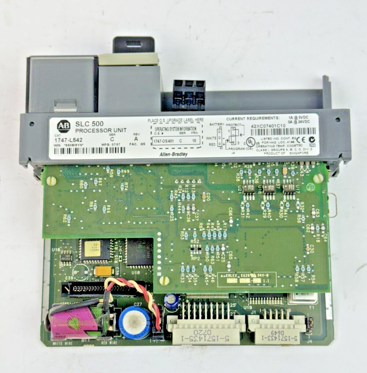 ALLEN-BRADLEY - 1747-L542 SER. C REV. A FRN: 10 -SLC 500 CPU PROCESS. *NO DOOR
