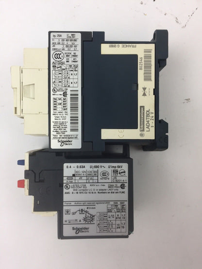 TELEMECANIQUE LC1D09BL CONTACTOR LRD04 OVERLOAD RELAY LAD4TBDL 24V