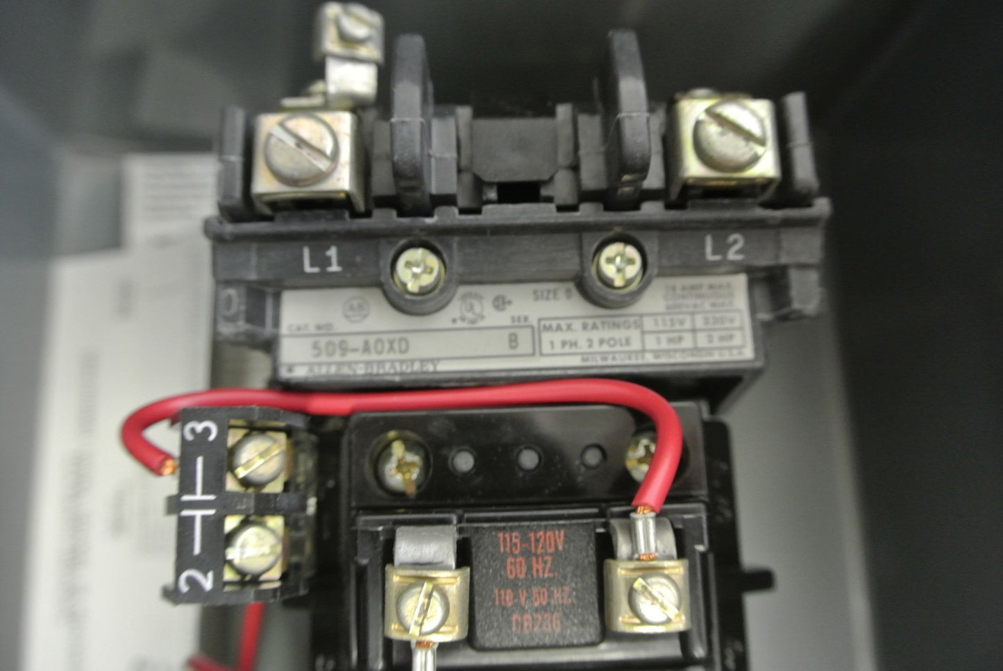 ALLEN-BRADLEY 509-AJXD FULL VOLTAGE STARTER 115-120V 60Hz NEW SURPLUS 509-AOXD