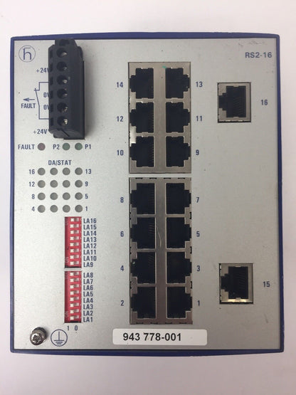 HIRSCHMANN RS2-16 RAIL SWITCHB18-32VDC UNMANAGED ETHERNET