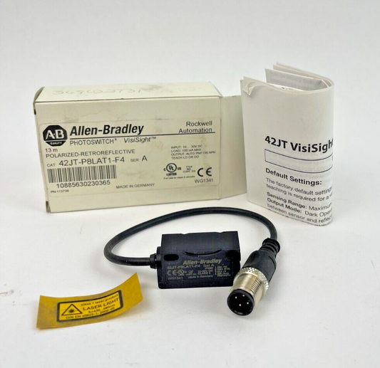 ALLEN BRADLEY 42JT-P8LAT1-F4 - PHOTOSWITCH - POLARIZED - RETROREFLECTIVE