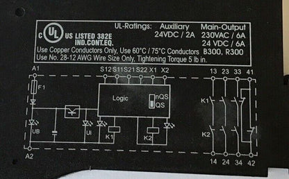 SCHMERSAL SRB301MC-24V SAFETY RELAY 24VDC/VAC MISSING FRONT COVER