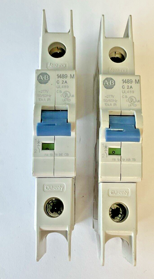 ALLEN-BRADLEY 1489-M1C020 CIRCUIT BREAKER 10KA SER.D 2A 277VAC 50-60HZ**LOTOF2**