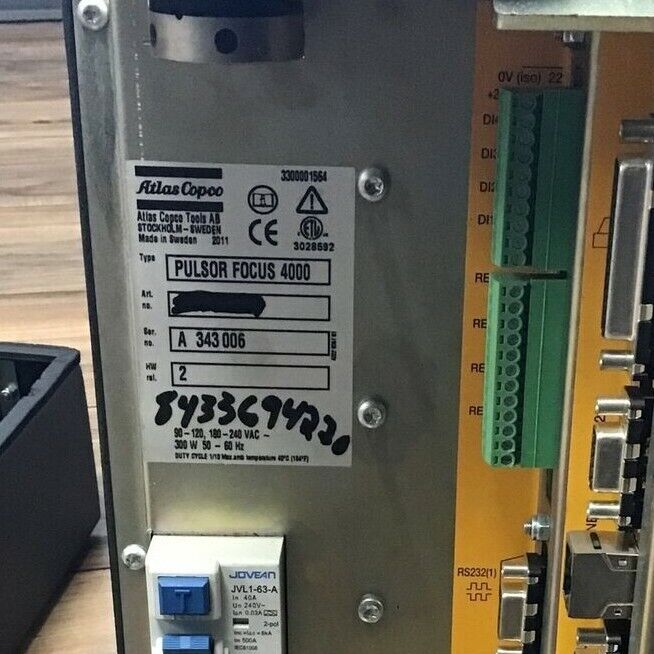ATLAS COPCO PULSOR FOCUS 4000 CONTROL/DRIVE NUTRUNNER