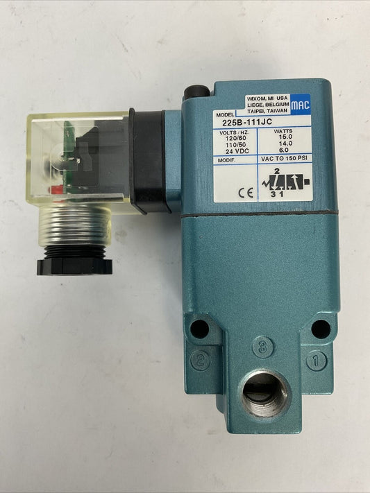 MAC 225B-111JC SOLENOID VALVE 110/120VAC 24VDC