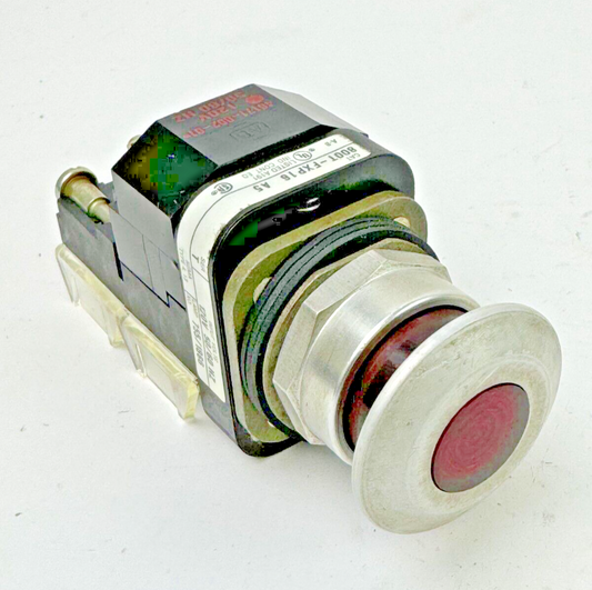ALLEN-BRADLEY - 800T-FXP16 A5 SER. T - RED MUSHROOM PUSH/PULL BUTTON W/ 800T-XA