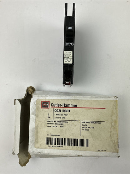 CUTLER HAMMER QCR1030T QUICKLAG INDUSTRIAL CIRCUIT BREAKER 30A 120/240VAC 1POLE