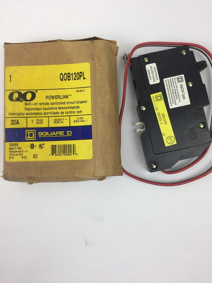 SQUARE D QOB120PL 20A 1 POLE 120/240V 50/60HZ 10,000 AIR/A NOM CIRCUIT BREAKER