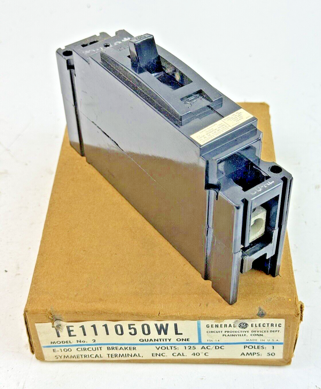 GE - TE111050WL - CIRCUIT BREAKER - 1 POLE, 125 V AC/DC, 50 A - NEW