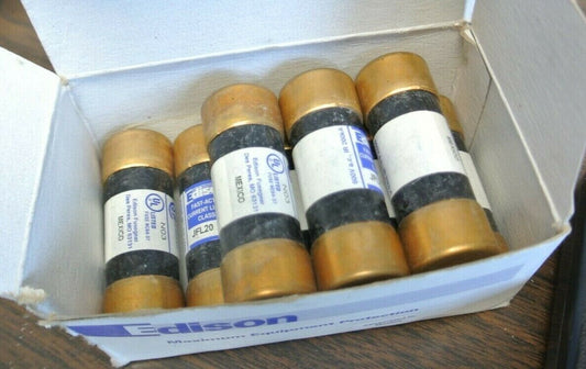 LOT of 8 / EDISON JFL20 CLASS J FAST-ACTING FUSE / 20A / 600V / NEW SURPLUS