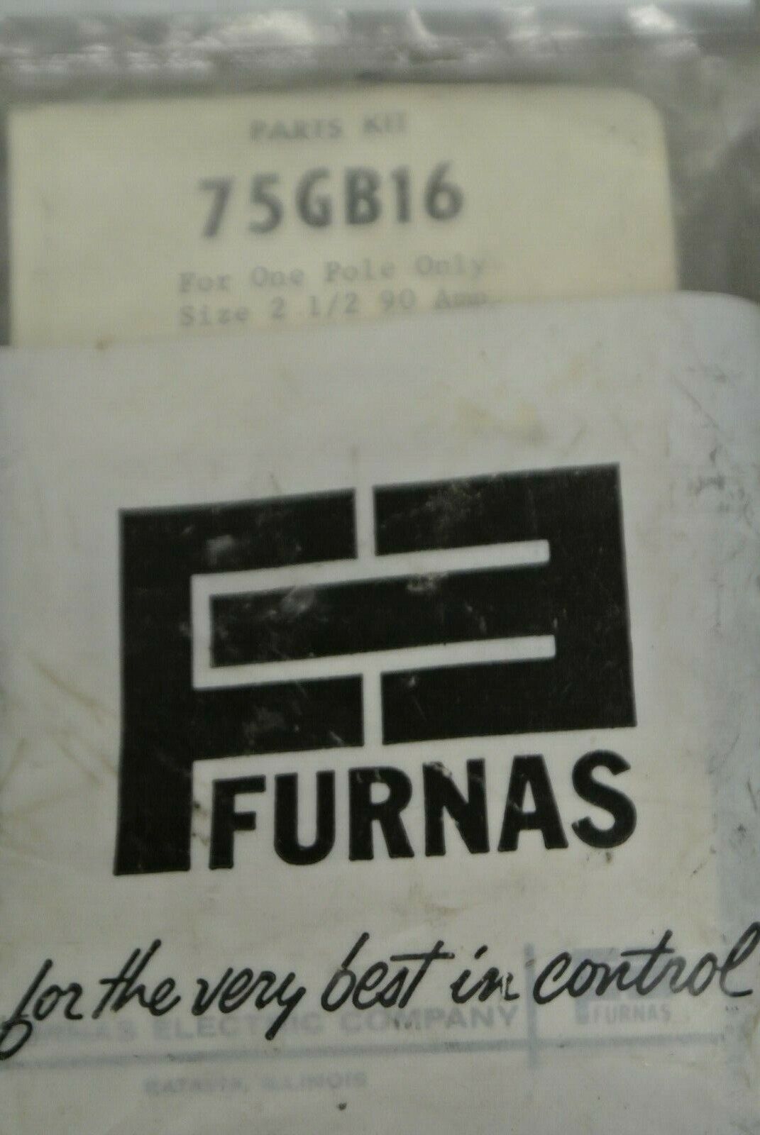 FURNAS / SIEMENS 75GB16 CONTACT KIT / 1 POLE / SIZE 2-1/2 / 90A / NEW SURPLUS