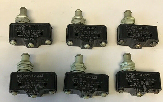 LICON 10-322 LIMIT SWITCH 1HP 15A 480VAC 125VDC***LOTOF6***