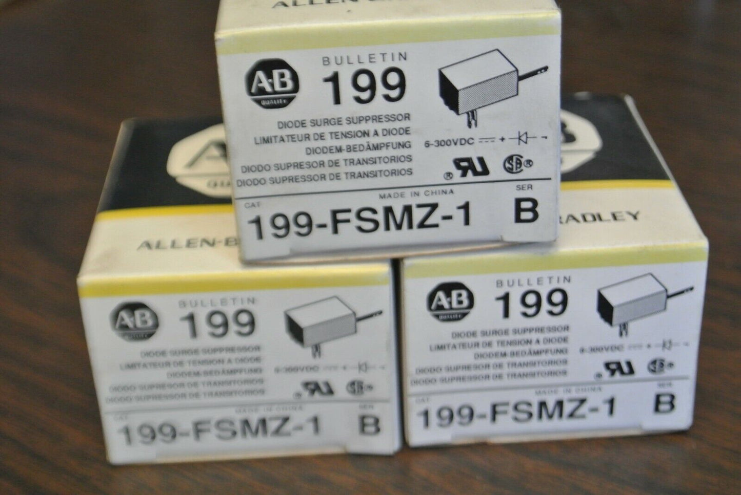 LOT of 3 / ALLEN-BRADLEY 199-FSMZ-1 DIODE SURGE SUPPRESSOR, 6-300VDC NEW SURPLUS