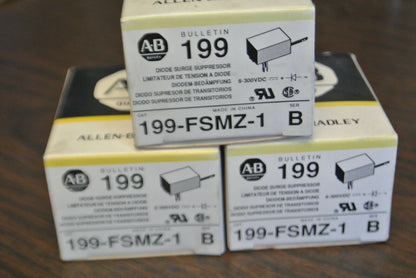 LOT of 3 / ALLEN-BRADLEY 199-FSMZ-1 DIODE SURGE SUPPRESSOR, 6-300VDC NEW SURPLUS