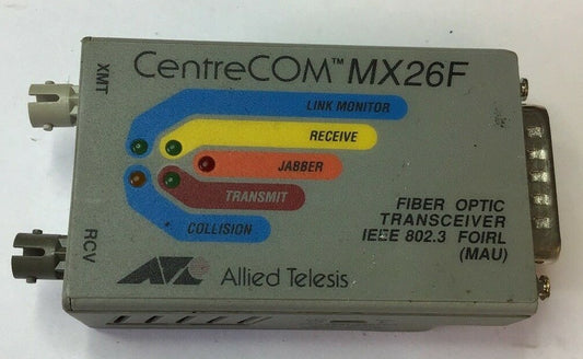 ALLIED TELESIS CENTRECOM MX26F FIBER OPTIC TRANSCEIVER AT-MX26F