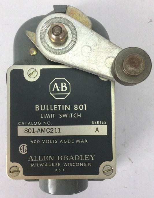 ALLEN BRADLEY 801-AMC211 LIMIT SWITCH 600 VOLTS AC-DC SERIES A