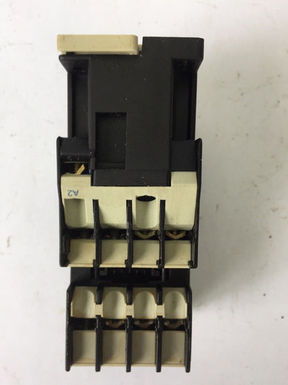 TELEMECANIQUE CA2DN31 CONTACTOR 600VAC COIL 120V WITH LA1DN40 AUXILIARY CONTACT