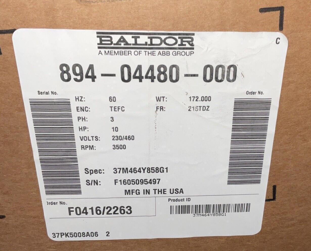 BALDOR 894-04480-000 MOTOR 3500RPM 10HP 215DZ